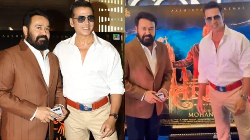 बैरोज़ ट्रेलर लॉन्च: मोहनलाल और अक्षय कुमार गर्मजोशी से गले मिले