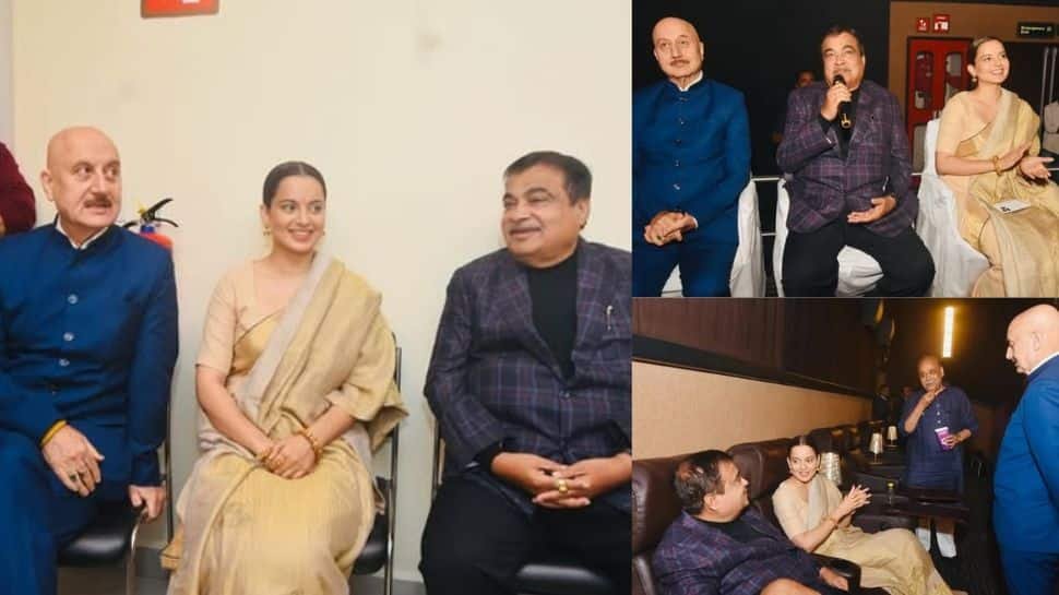 कंगना रनौत ने नागपुर में आपातकालीन विशेष स्क्रीनिंग की मेजबानी की; नितिन गडकरी, अनुपम खेर सहित अन्य उपस्थित थे