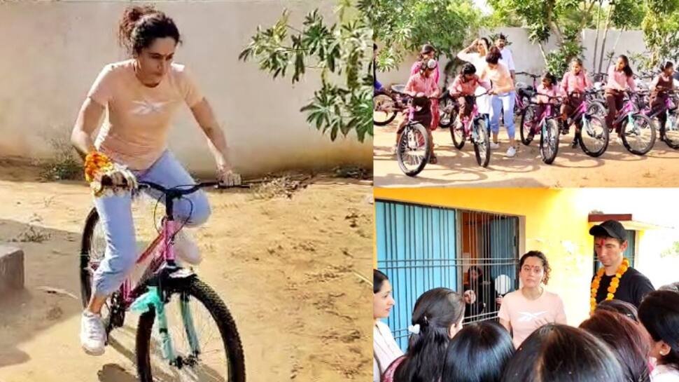 Taapsee Pannu वार्षिक यात्रा के दौरान शिक्षा और साइकिल के साथ बारबंकी लड़कियों को सशक्त बनाता है
