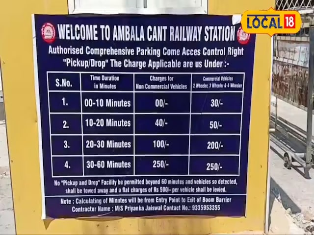 फिर से जनता के लिए झटका! अंबाला रेलवे स्टेशन पर पार्किंग की कीमतें बढ़ती हैं, नई दरों को जानते हैं