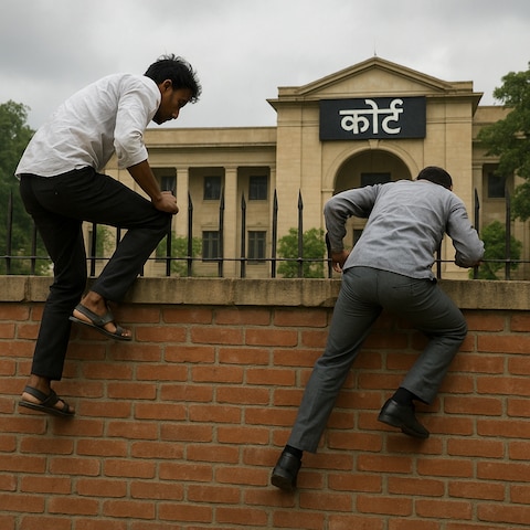 दो चोर जो फिल्म शैली में अदालत से भाग गए ... पुलिस ने उड़ान भरी, अब की तलाश में ...