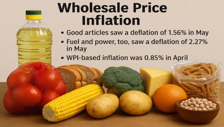 थोक मूल्य मुद्रास्फीति: WPI मुद्रास्फीति मई में 0.39% तक, 14 महीनों में सबसे कम है