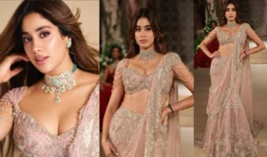 जान्हवी कपूर नया लुक | FDCI Couture Week में जान्हवी कपूर की शाही शैली ने गुलाबी लेहेंगा में सभी को लूट लिया। भारत कॉउचर सप्ताह 2025
