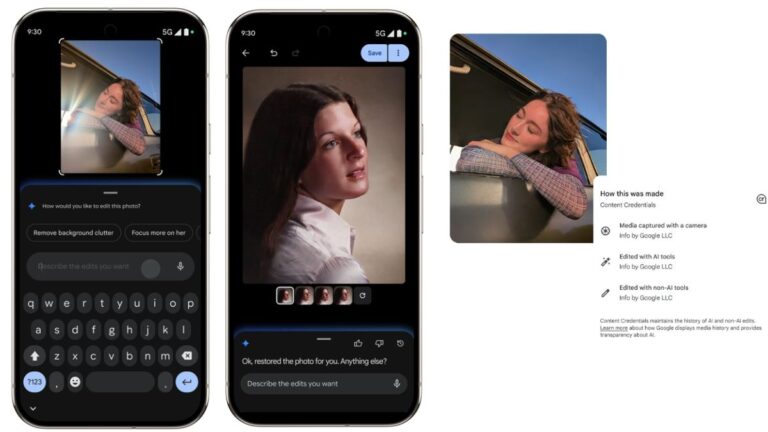 Google फ़ोटो को AI बूस्ट मिलता है: पिक्सेल 10 डिवाइस पर वॉयस या टेक्स्ट कमांड के साथ संपादित करें