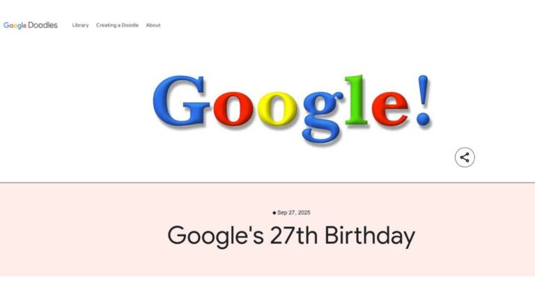 Google 27 साल का हो गया: अपने पहले लोगो और नए जन्मदिन के डूडल पर एक नज़र डालें