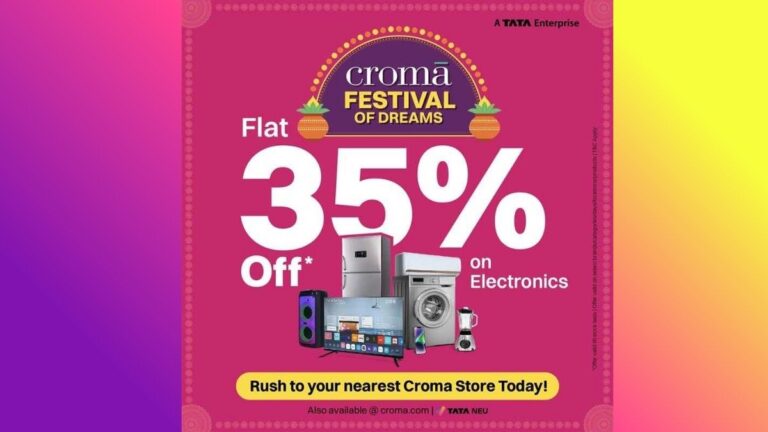 क्रोमा दिवाली बिक्री 2025: टीवी, स्मार्टफोन, लैपटॉप और बहुत कुछ पर फ्लैट 35 प्रतिशत, ईएमआई ऑफ़र के साथ