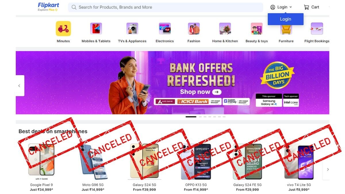 फ्लिपकार्ट बिग बिलियन डेज़ सेल: ग्राहक झूठे विपणन के कारण उग्र हो गए, भुगतान के बाद रद्द किए गए आदेश
