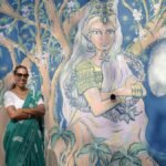 तिरुवनंतपुरम में मनवीयम विधि में अपने भित्तिचित्र पर फ्रांसीसी कलाकार डे एमकेओ