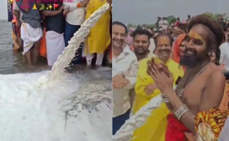 नर्मदा नदी में 11,000 लीटर दूध बहाया गया, जिससे आस्था बनाम तर्क की बहस छिड़ गई