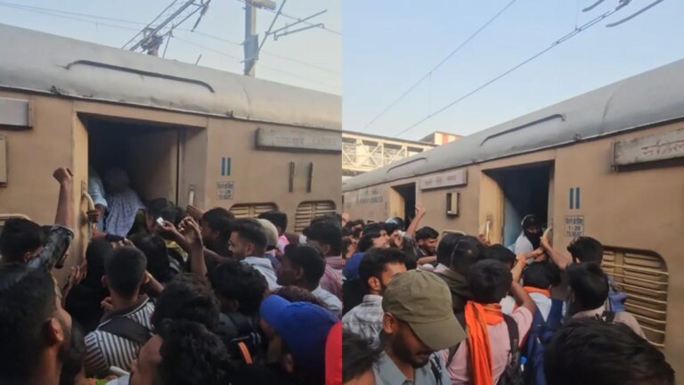 यूपी पुलिस कांस्टेबल परीक्षा 2026: वीडियो में लखनऊ स्टेशन पर भारी भीड़, ट्रेनों में अफरा-तफरी