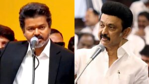 विजय के "तुम्हारे पिता कहाँ हैं" वाले जवाब पर एमके स्टालिन का "लोगों के दिलों में" जवाब है