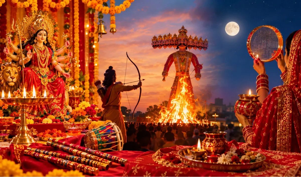 अक्टूबर 2026 त्योहार व्रत सूची: शारदीय नवरात्रि, दशहरा और करवा चौथ की सही तारीखें