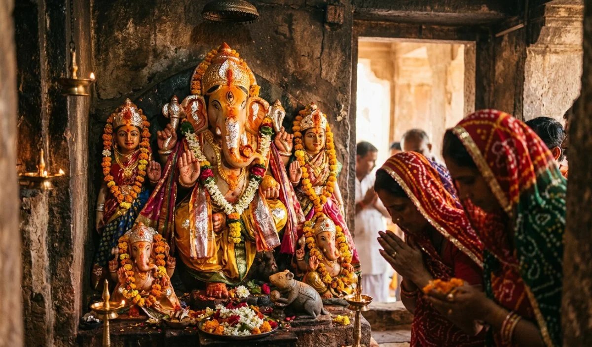 त्रिनेत्र गणेश मंदिर: रणथंभौर के त्रिनेत्र गणेश को भक्त पत्र लिखकर अपनी मनोकामनाएं भेजते हैं।