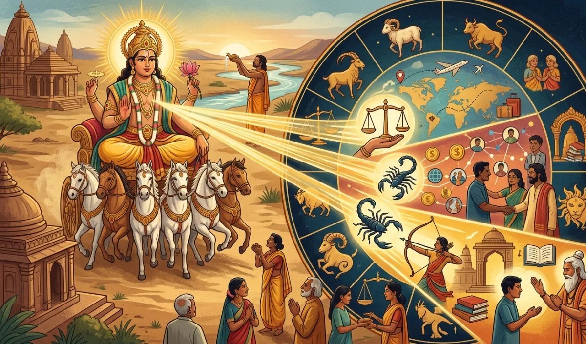 सूर्य का राशि परिवर्तन: तुला, वृश्चिक और धनु समेत 6 राशियों के जीवन में होंगे बड़े बदलाव
