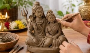 clay idols of Shiva and Parvati