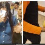 नोएडा के डीएलएफ मॉल से घी और रिफाइंड तेल चोरी करते हुए महिला रंगे हाथ पकड़ी गई।