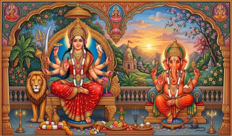 Goddess Kushmanda Lord Ganesha