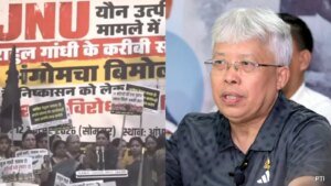 "सेक्स फॉर मार्क्स": जेएनयू में छेड़छाड़ के आरोपी कांग्रेस सांसद के खिलाफ बीजेपी का विरोध प्रदर्शन